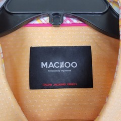 Maceoo Mens 4XL Orange Geometric Short Sleeve Shirt Casual Italian Cottton