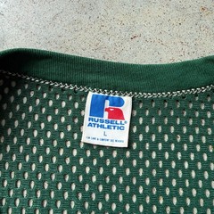 Vintage 80’s Russell Athletic Cropped Mesh Layer Football Jersey Size Large