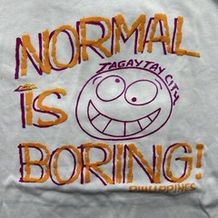 Vintage Tagaytay City Philippines Normal Is Boring White T Shirt Men’s Size L