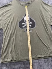 Vintage Rothco T Shirt Mens 3XL Olive Green Skull Crossbones Black Ink Design