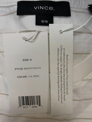 $126 Vince Men’s Beige Striped Cotton Crewneck T-Shirt Size M