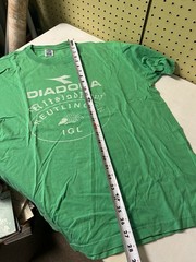 Vintage XL Diadora Graphic Green T-Shirt Streetwear Tennis Neckar Short Sleeve