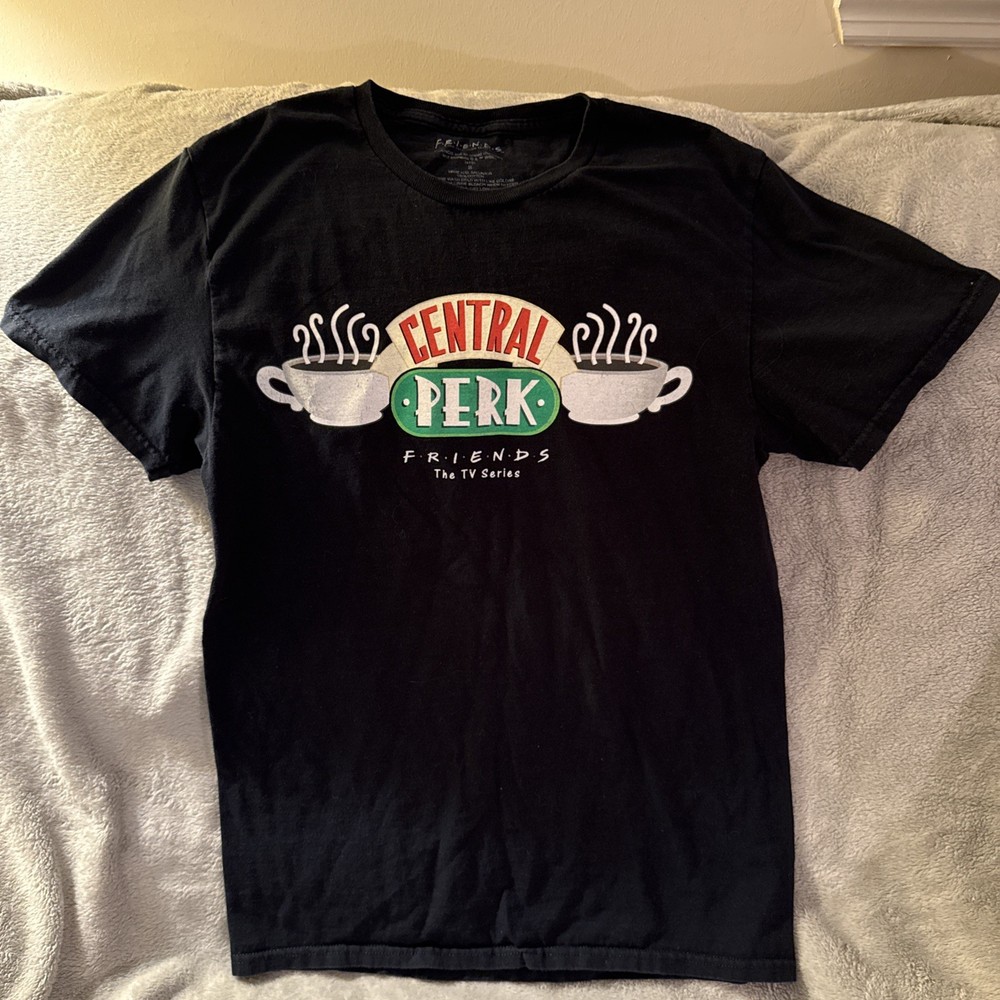 Central Perk FRIENDS The TV Series Adult Small Black T-Shirt 100% Cottton