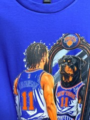 Jalen Brunson Bull Dog Basketball Graphic T-Shirt Knicks Tee New Adult XLarge
