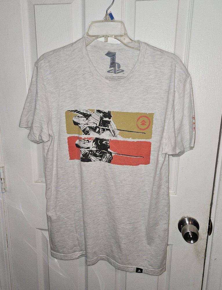 Ghost of Tsushima Men Graphic Shirt Jin Sakai PlayStation Game Samurai Large