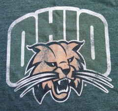 Ohio University OU Bobcats Cotton Logo Tee T-Shirt S