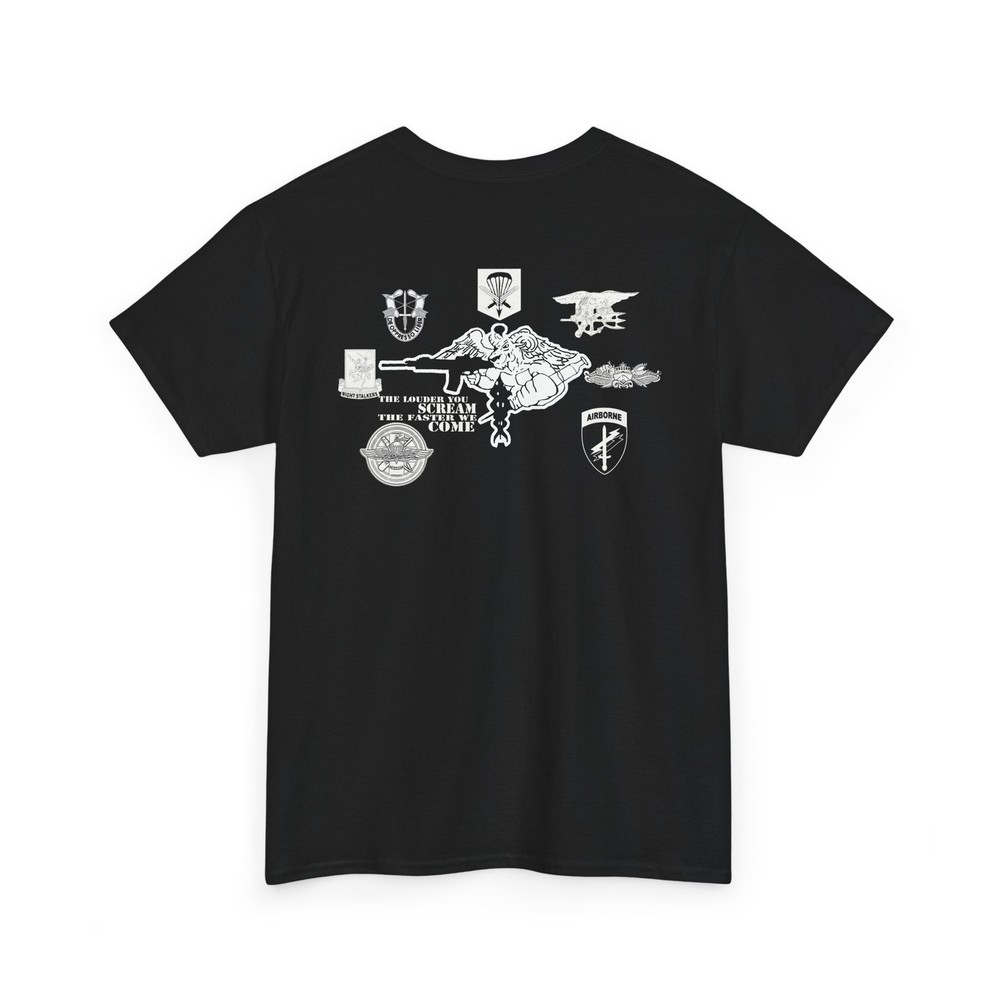 Rare Navy SEAL Special Forces Medic Scream Morale T-Shirt, Veterans Patriots,