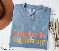 Comfort Colors® Saltwater Seashells Sunshine Shirt, Beach Vibes Shirt, Summer Sh