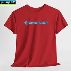 Embraer Aircraft Logo Black/Navy/Sport Grey/White/Red T-Shirt S-5XL