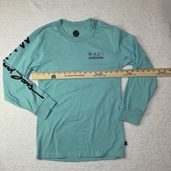 VTG 90’s Maui &Sons Cookie Logo Long Sleeve Celadon Mens Size S w/ Imperfections