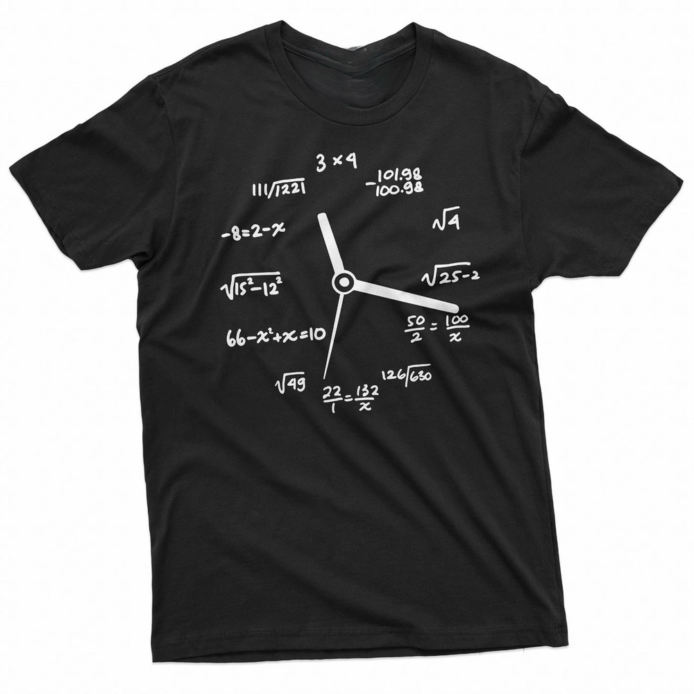 Math Mathematics Clock T-shirt Geek Science Math School Clock Gift for Son Daugh
