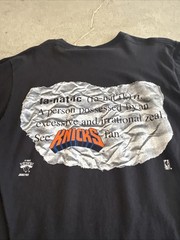 Vintage 1990s NBA New York Knicks Fanatic Short Sleeve Tee Shirt Size Large Rare