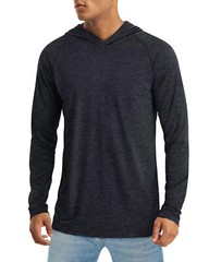 Men’s UPF 50+ Sun T-Shirts Hooded Long Sleeve UV Protection Workout Fishing Tops