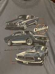 Vintage Ford Mustang Gt Tshirt Official Y2K Large Blue 1968 Car Shortsleeve 778