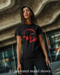 RWBY Anime Inspired Ruby RED black T Shirt.Unisex, Women’s Fitted printed tshirt