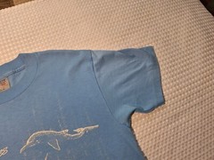 Vintage 1988 Dolphins Gulf Shores Souvenir Blue T-shirt Size L Oneita USA