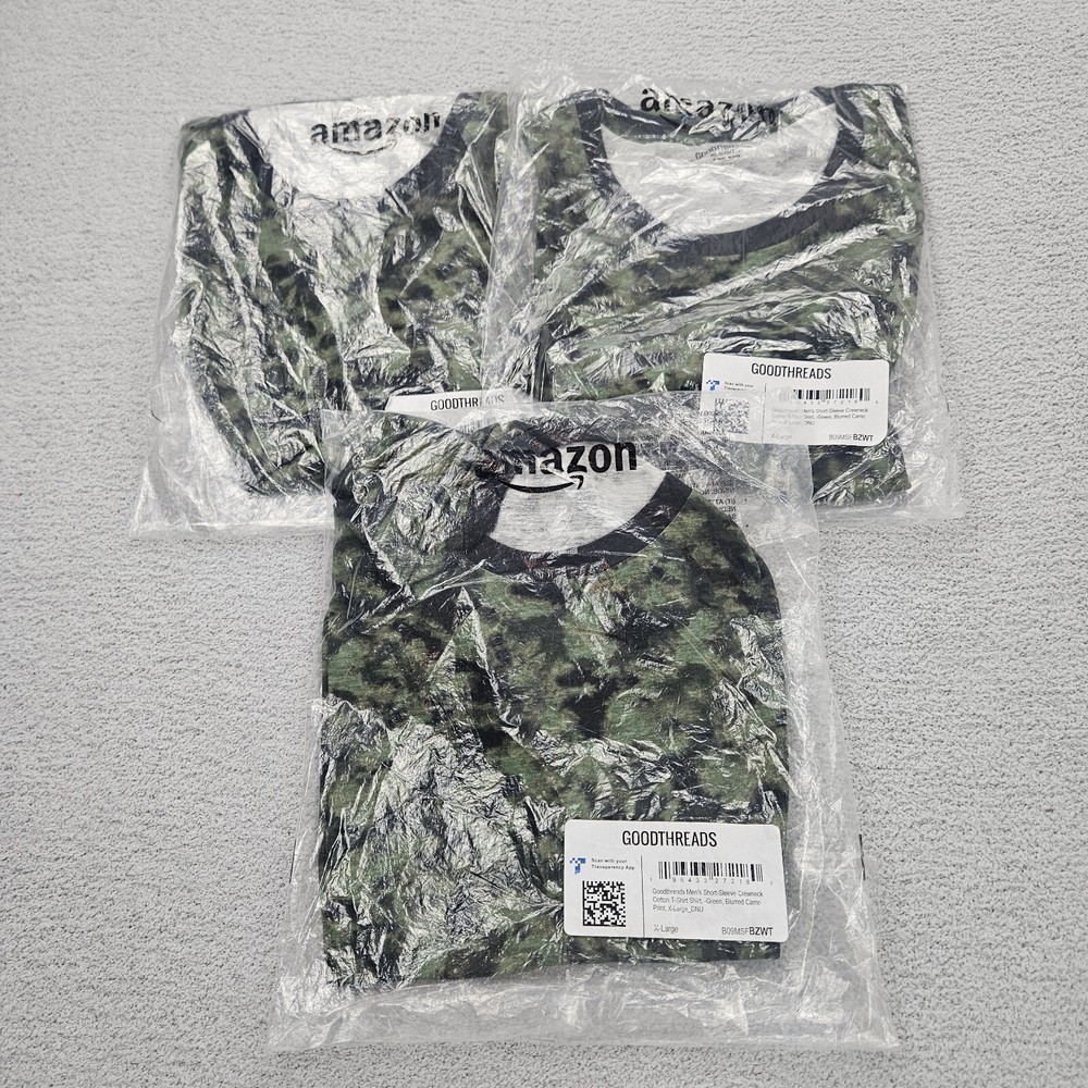Goodthreads T-Shirt Mens XL Short Sleeve Blurred Camo 100% Cotton Lot of 3