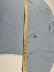Carhartt Shirt Mens Medium Light Blue/Beige Pocket Workwear Original Fit Cotton