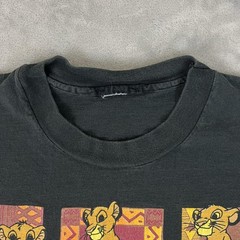Vintage Disney Lion King Promo Shirt Mens M Black Simba Graphic Squares Cartoon