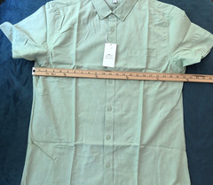 Men’s Size Large Green Short Sleeve Collared Button Front Shirt Brand Weiv