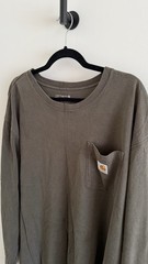 Carhartt K126 Loose Fit Long Sleeve Pocket T-Shirt Peat Men’s Workwear Size 2XL