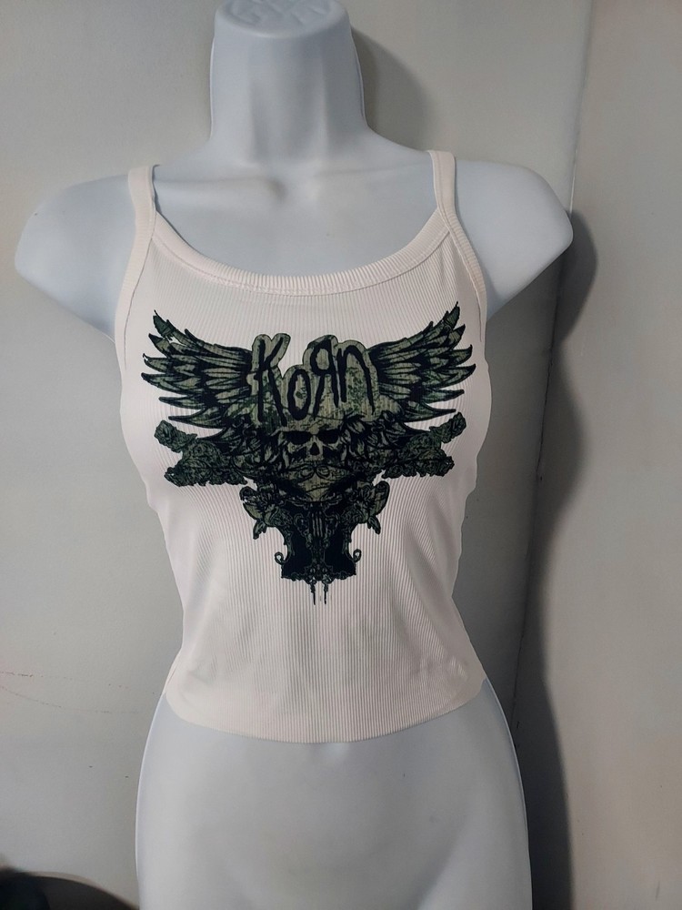 Korn Crop Top Korn tank top Hand Cropped Korn Shirt Womens Pick Xs To 3xl Size