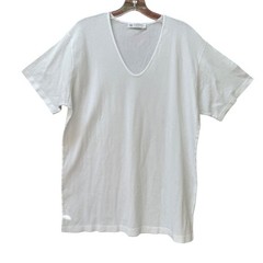 Sunspel England Mens XL White Cotton Cellular Mesh Deep V-Neck T-Shirt Knit Top