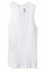 Reebok Men’s 3 Pack Cotton Ribbed Tanks Undershirt A Shirt White, Small NEW