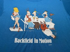 Vintage Backfield In Moon Cartoon Sex Dirty Humor Men’s XL T-shirt Turquoise 90s