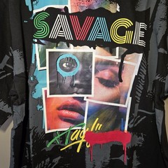 Contender Men’s Graphic Tee Black Streetwear Comic Woman Lips Size 3XL Savage