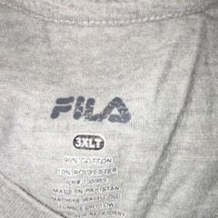 FILA Men’s 3XLT Big & Tall Gray Cotton Polyester Jersey T-Shirt Logo Accent