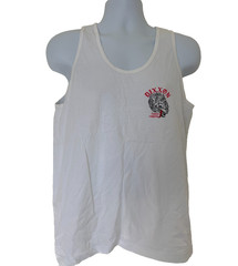 Dixxon Company Tank Top Mens Large White Graphic Tee Wolves Gorp Core Hiking