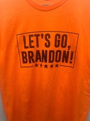 Lets Go Brandon T Shirt Halloween Orange and Black XL Joe Biden