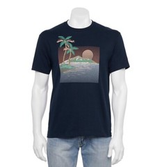 Croft & Barrow T-shirt Tropical Graphic Navy Blue 100% Cotton Men’s Sz 2XL New