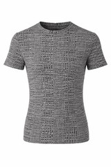 River Island Textured T-Shirt – Black & White Pattern – Size S