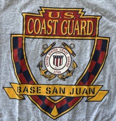 USCG Base San Juan Coast Guard T-Shirt MEDIUM Vintage Single Stitch