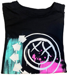 BLINK 182 T-Shirt Man’s 2XL Black Smiley Face Graphic Short Sleeve Cotton