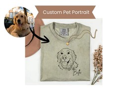 Custom Pet Portrait Comfort Tee Personalized Dog Cat Photo