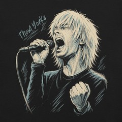 Thom Yorke T-Shirt Original Radiohead Tribute Indie Rock Retro Art Tee XS-5XL