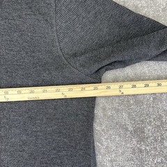 MEMBERS MARK Men XL Thermal Henley Shirt Long Sleeve Soft Wash Black Heather NWT