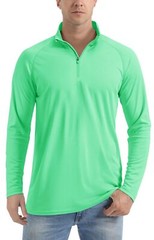 UPF50+ Men’s Sun Protection UV Shirts 1/4 Zip Long Sleeve Performance Golf Tops
