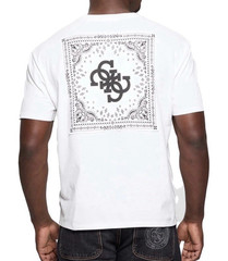 NWT Guess Men’s Eco Bandana Applique T-Shirt – Size M – Color White/Black