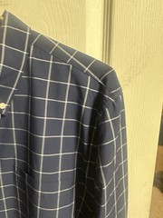 St. John’s Bay Button Up Shirt CLASSIC Easy Care Blue Plaid Quick Dry Large 46w