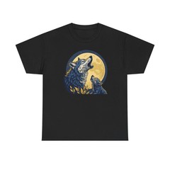 Wolf Howling at Moon T-Shirt | Wolves Graphic Tee | Wildlife Nature Art