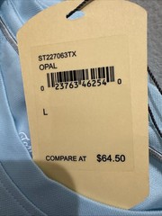 Tommy Bahama SZ L Mens SS Tshirt Opal Blue Gr Performance Poly Cotton NWT $64.50