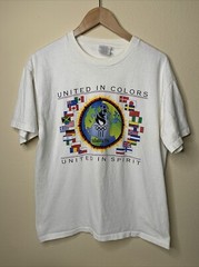 Vintage Olympics United In Spirit Shirt Mens Sz L Team Sports Art Tee 90s