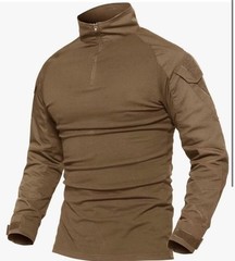 MAGCOMSEN Men’s Tactical Military Shirts 1/4 Zip Long Sleeve Shirt Pockets XL