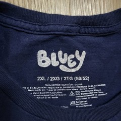 Bluey Adult T-Shirt – Bingo Bluey Whaddup, Party People Sze 2XL/2TG 50/52