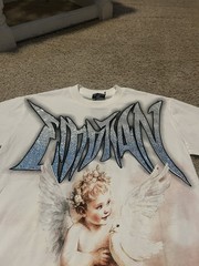 NWT Mixed Emotion Angel Dove Rhinestone Short Sleeve Graphic Print Tee Men M