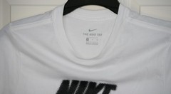 Nike Air Graphic Tee Shirt White Black Orange Size Small 100% Cotton ShortSleeve